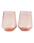Blush Handblown Hammered Glass Water Tumbler Set
