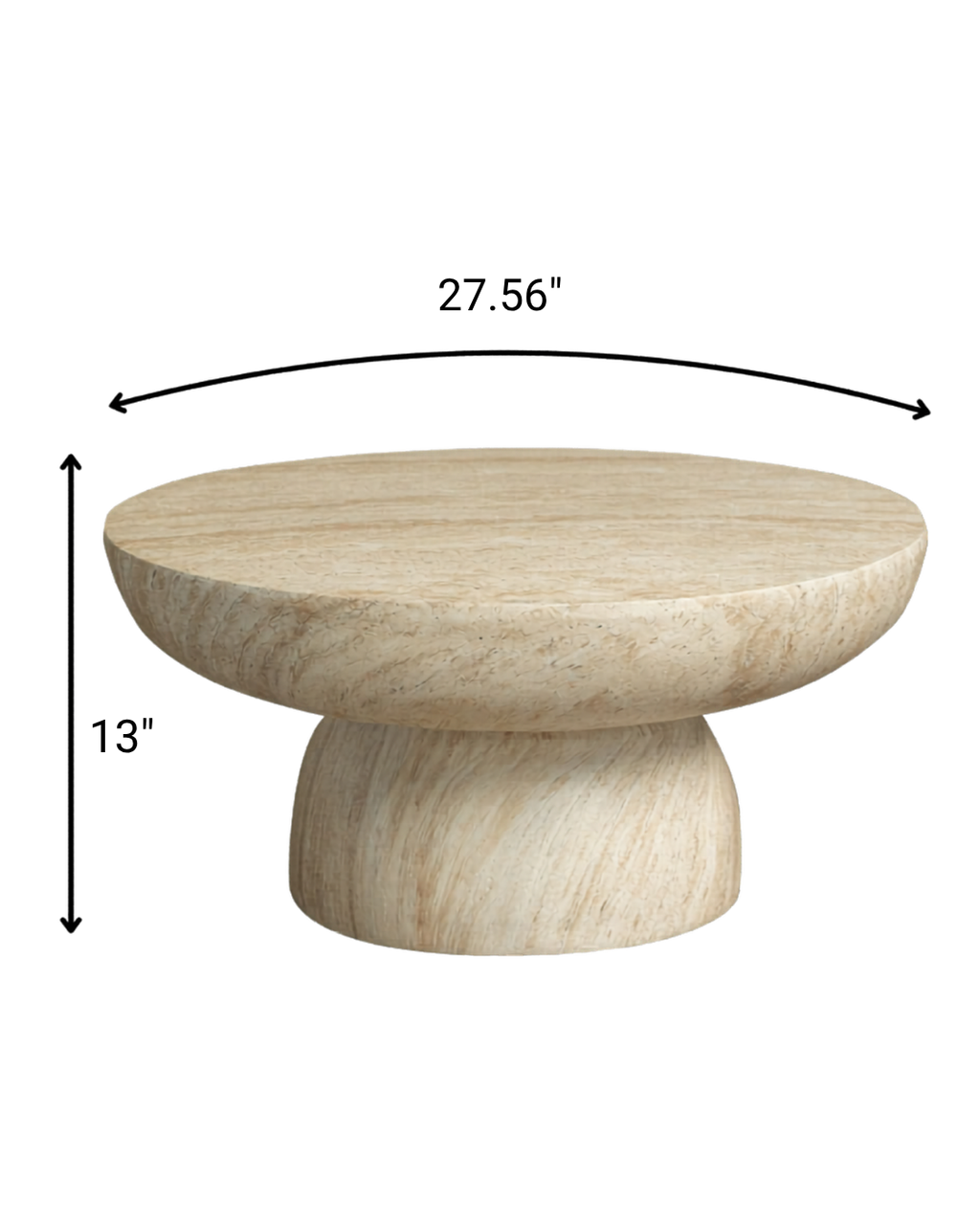 Fiberstone Round Pedestal Coffee Table