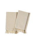 Stone Pinstripe Hammam Hand Towels Set
