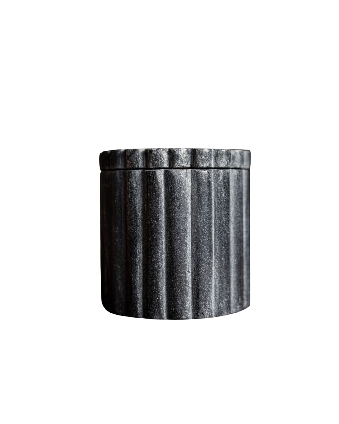 Black Marble Fluted Jar Canister