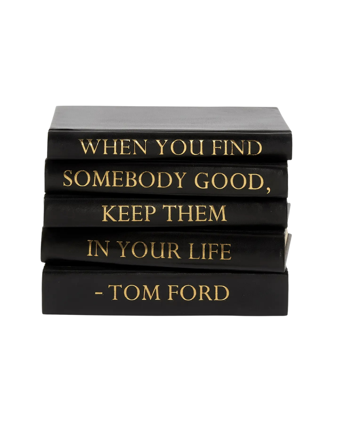 Black Leather Bound Books Stack