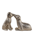 Metallic Gold Kissing Dogs Sculpture